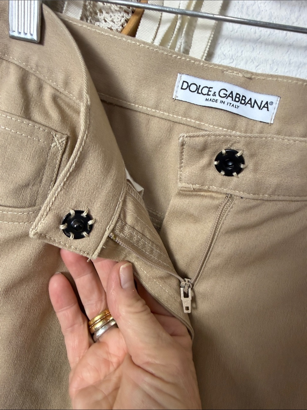 Dolce & Gabbana Tan Classic Straight Leg Cotton Blend Pant Size 38/US2 - Picture 3 of 9